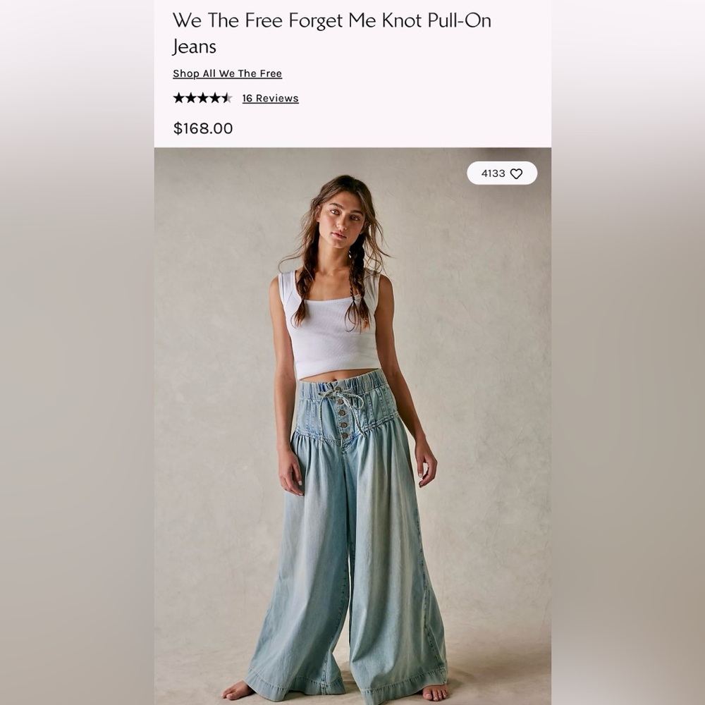 Free People Forget Me Knot Jeans NWT